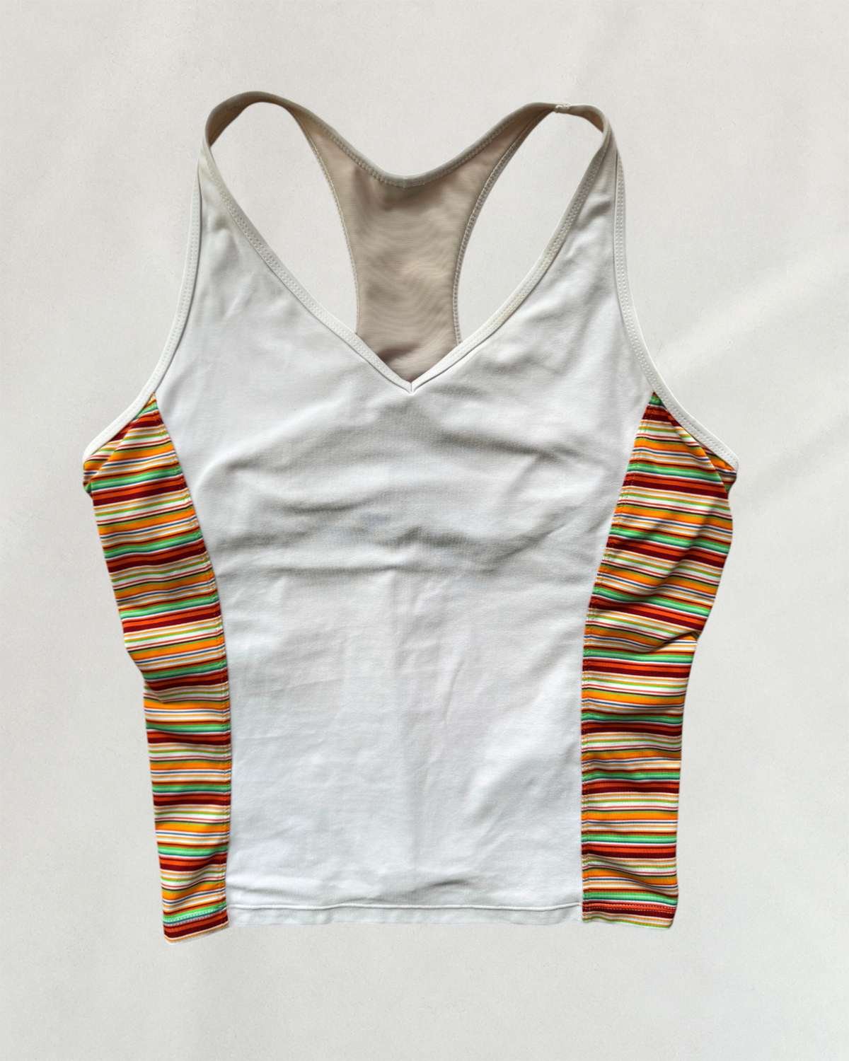 Nike White Striped Tank