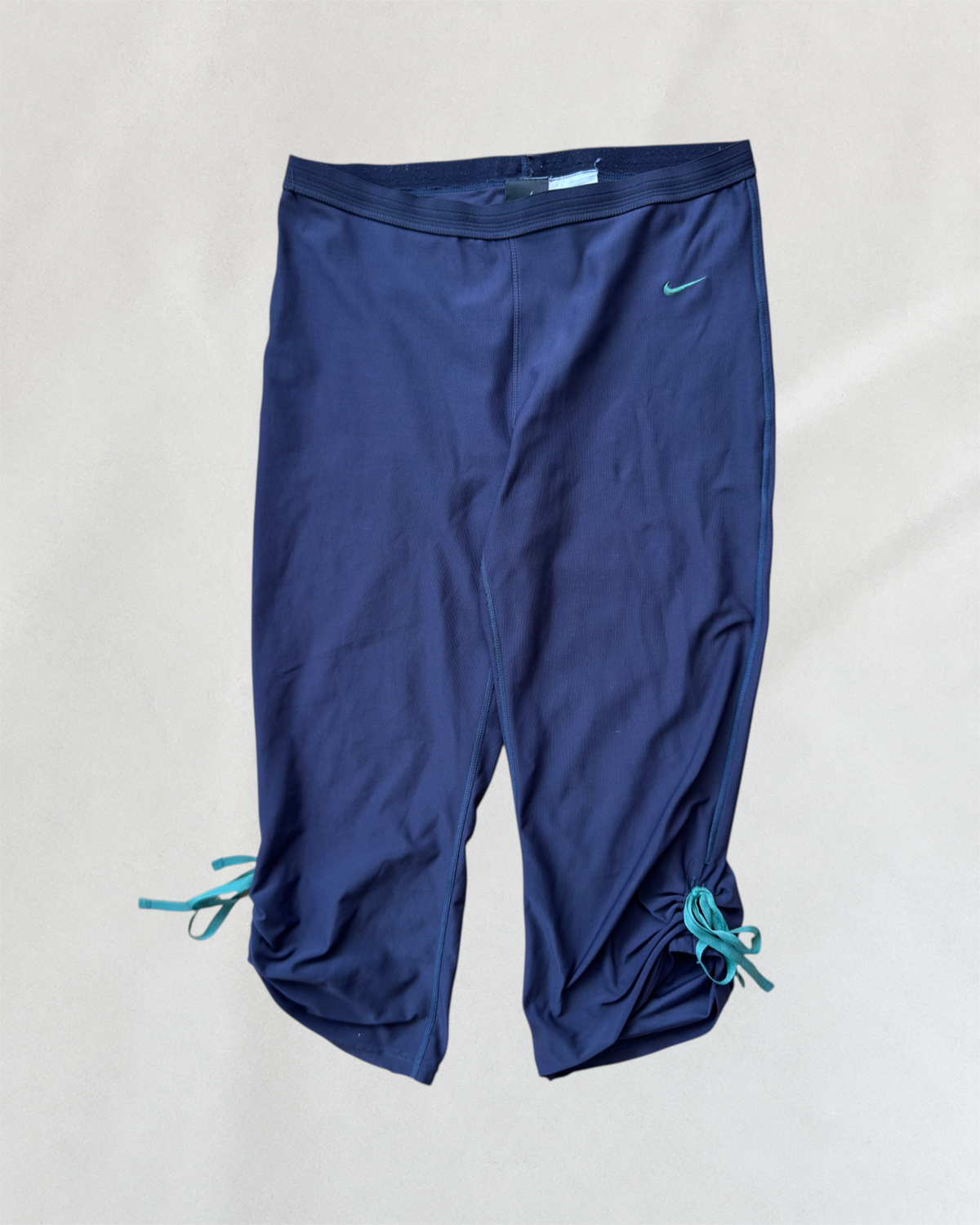Nike Navy Capri With Green Strings