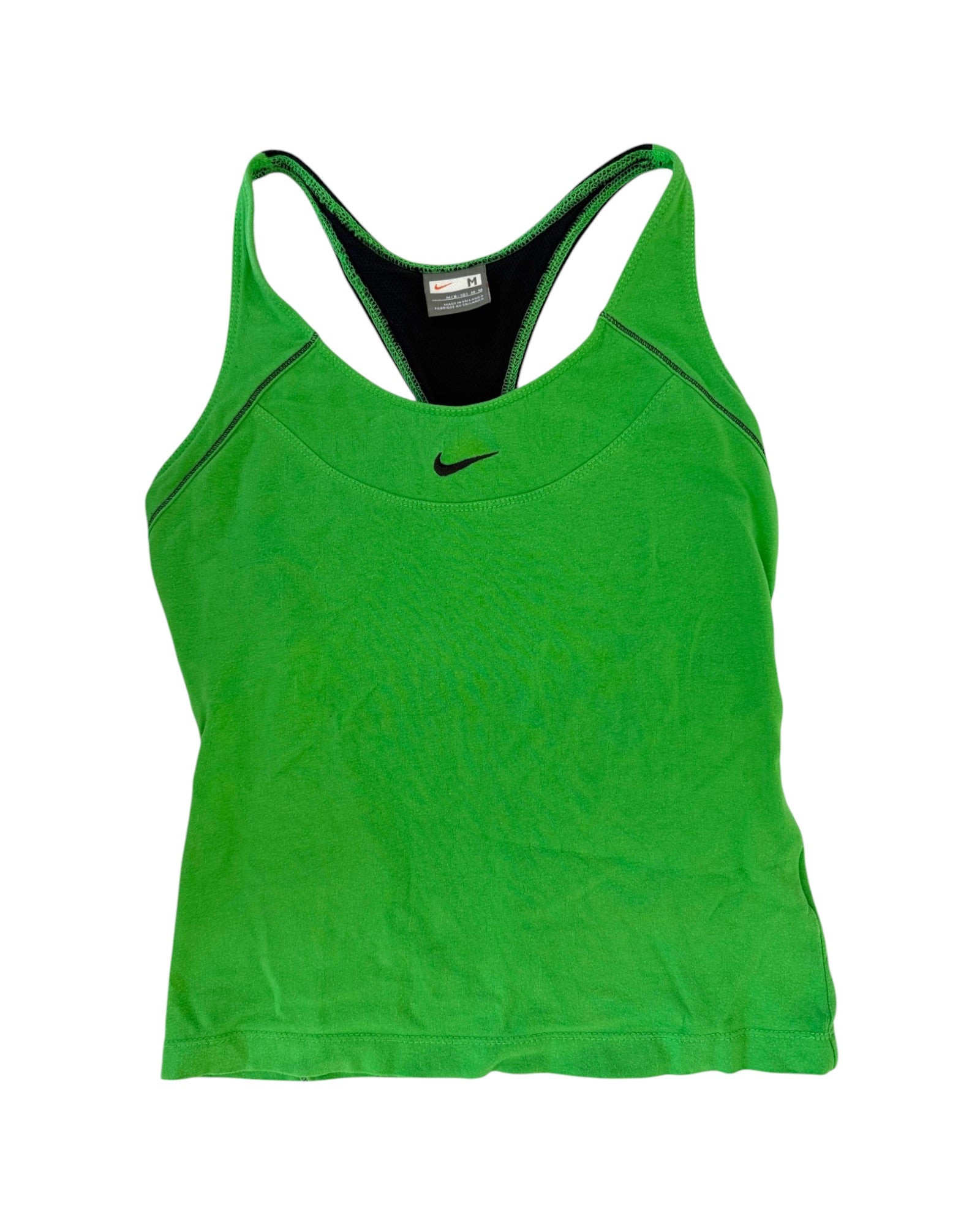 nike green tank top flat front