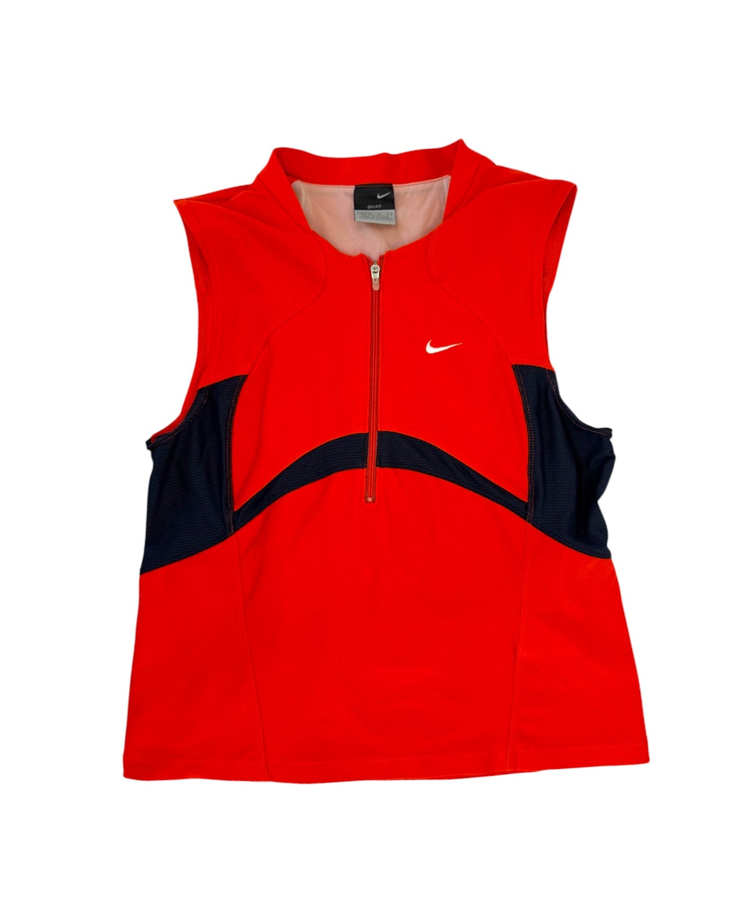 nike orange biker top flat front