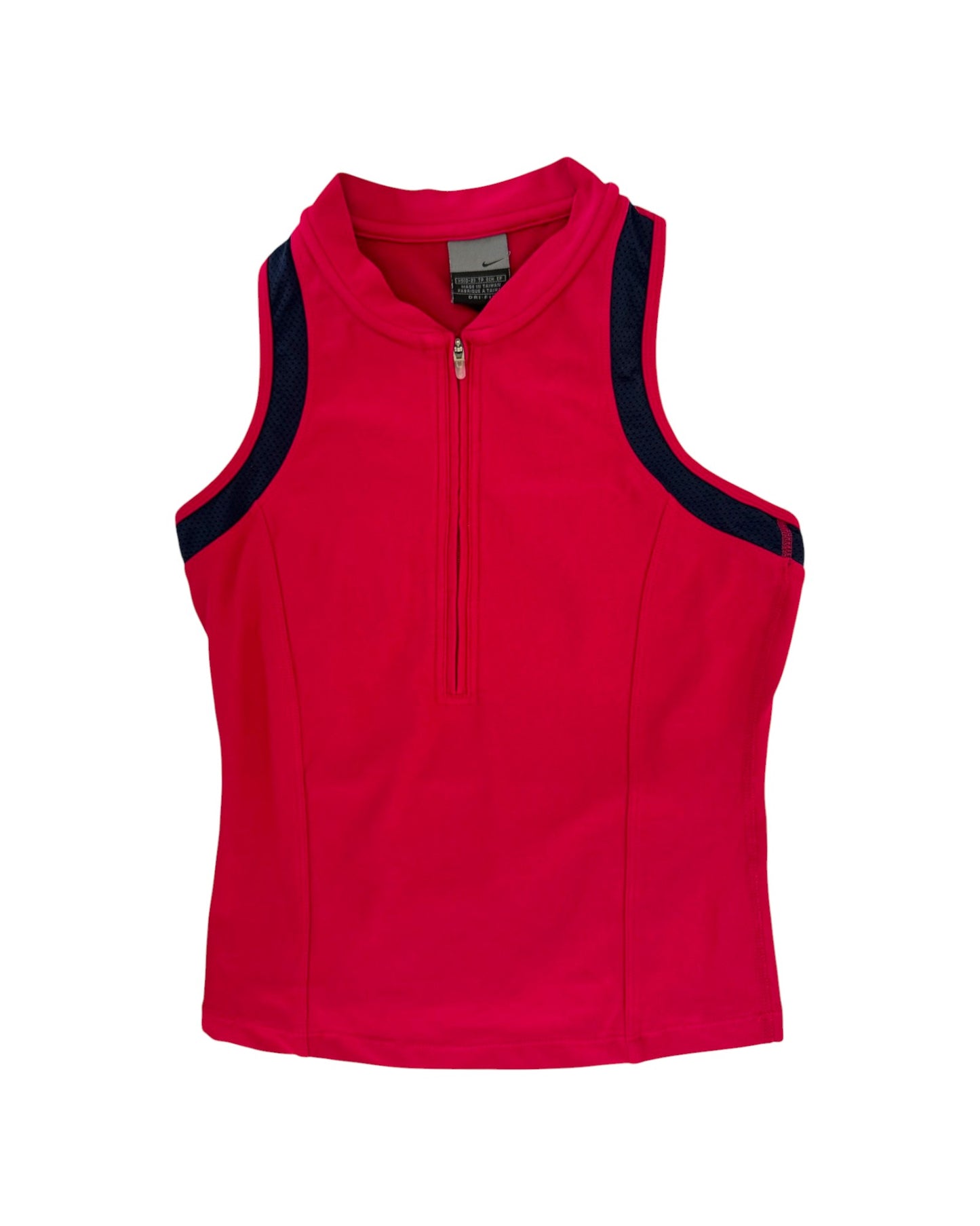 nike pink biker top flat front