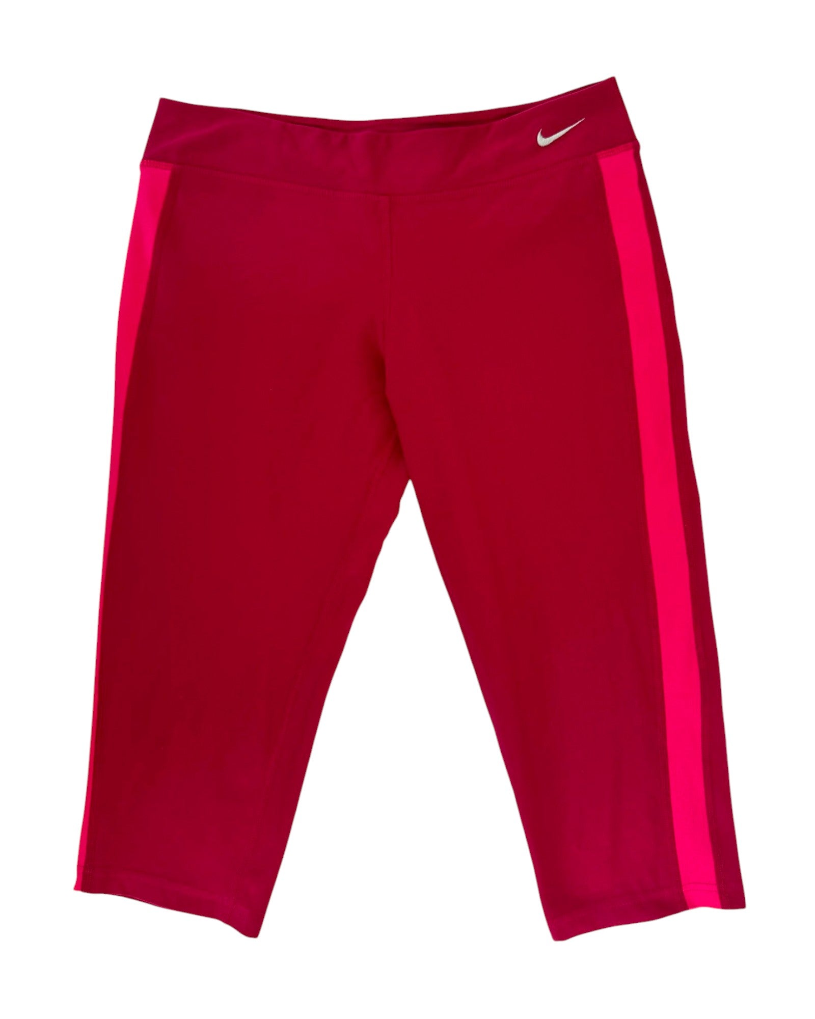 nike pink capri flat front