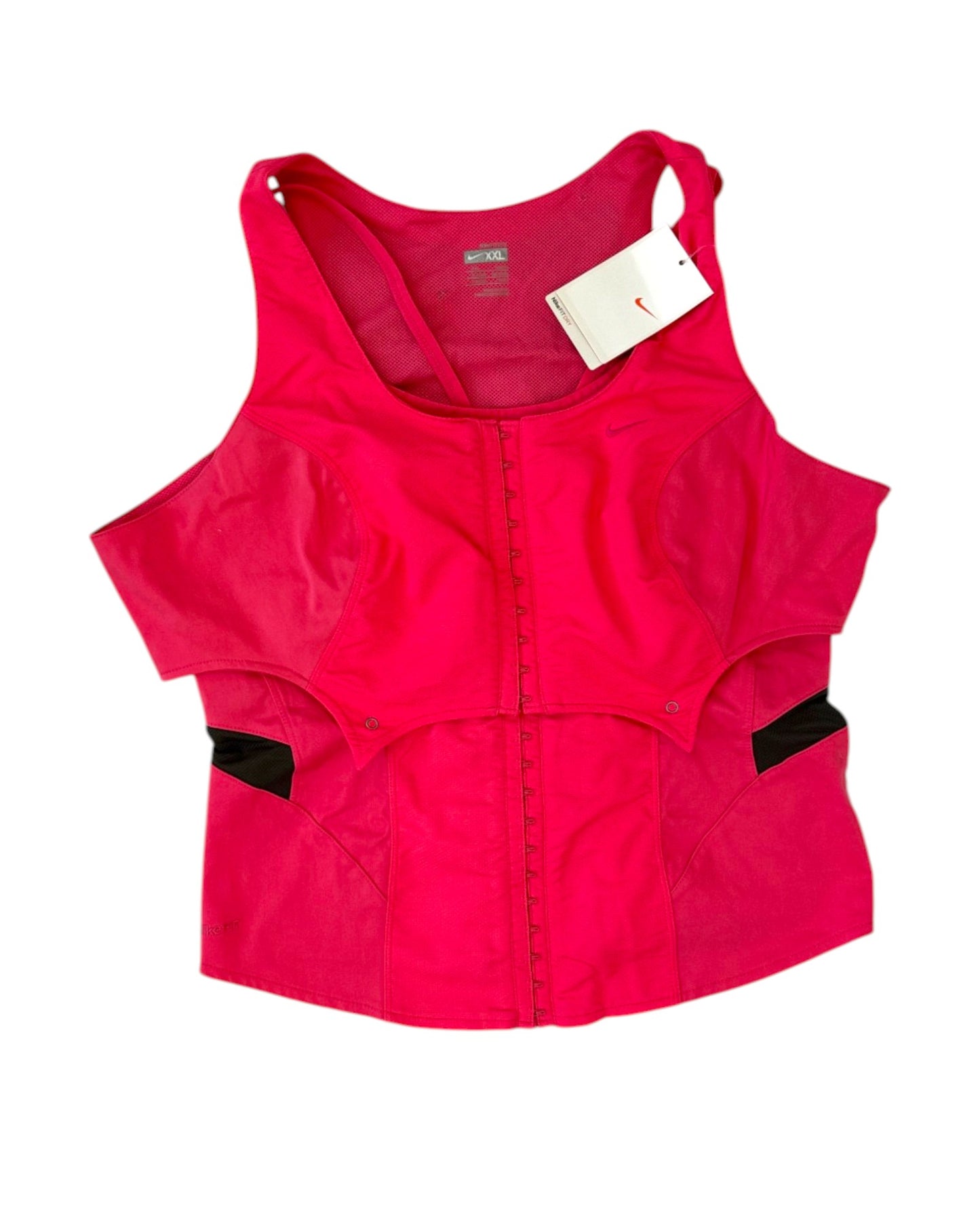 nike pink corset top flat front