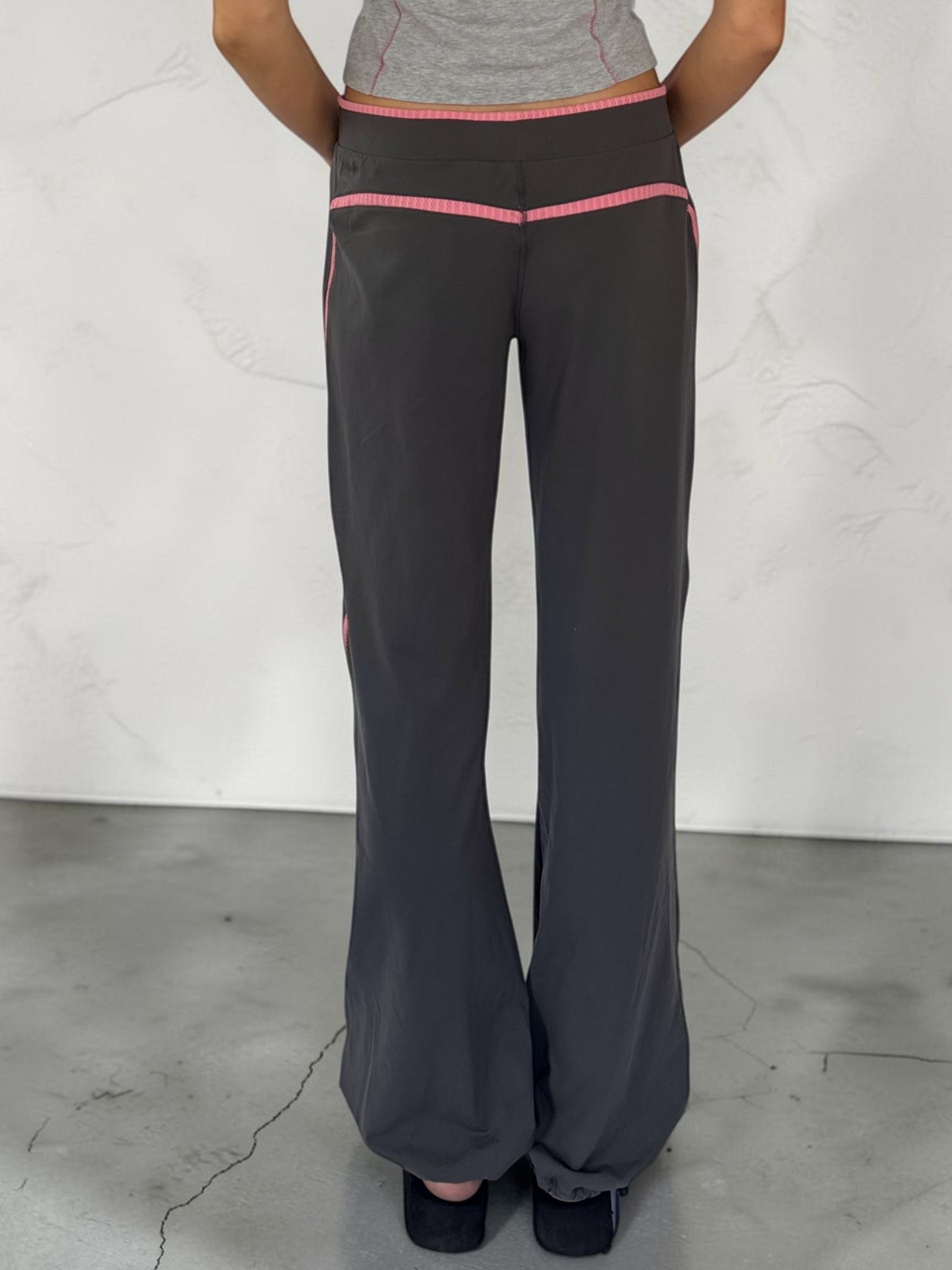 Nike Pink Pointelle Adjustable Yoga Pants