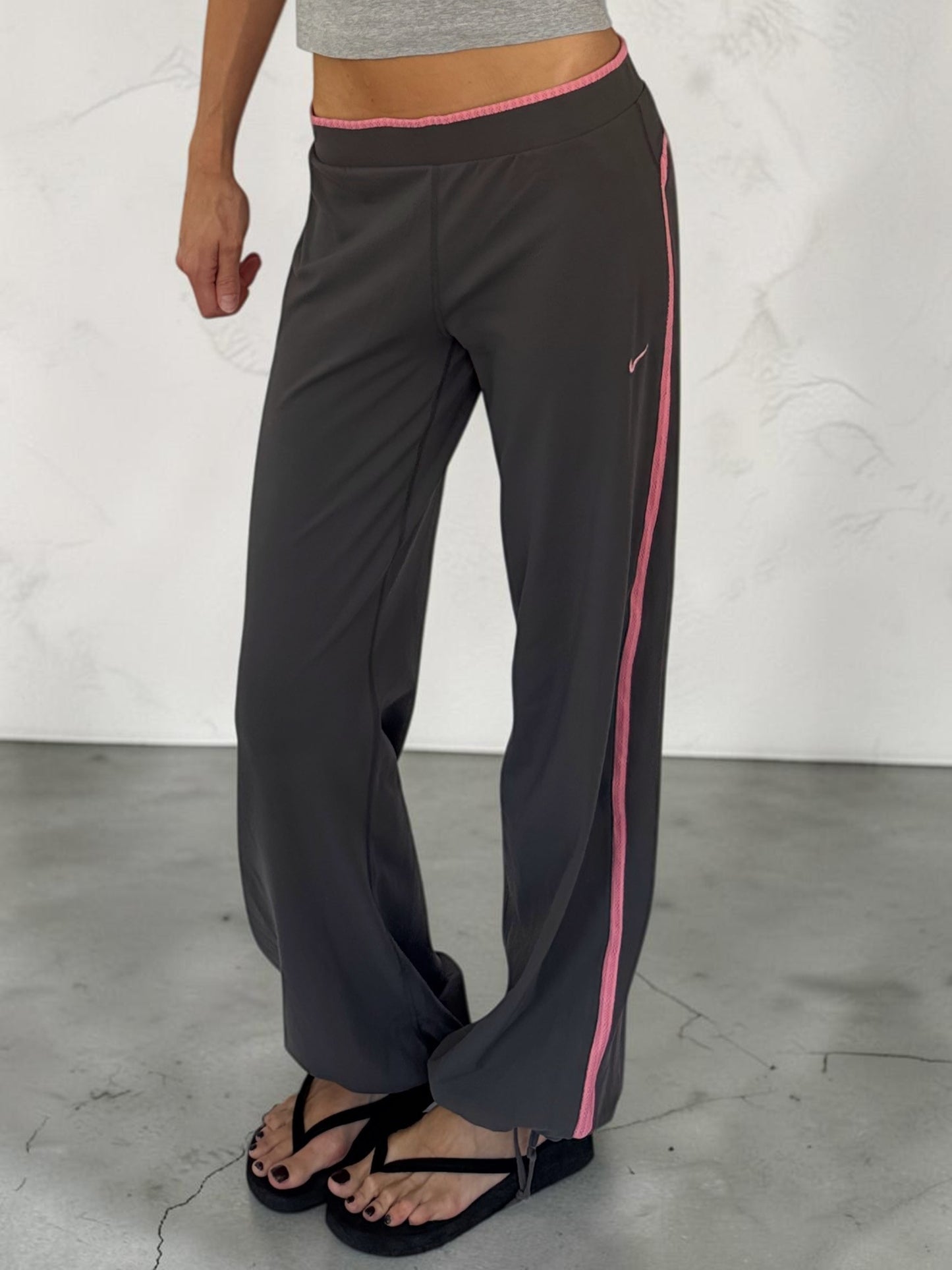 Nike Pink Pointelle Adjustable Yoga Pants