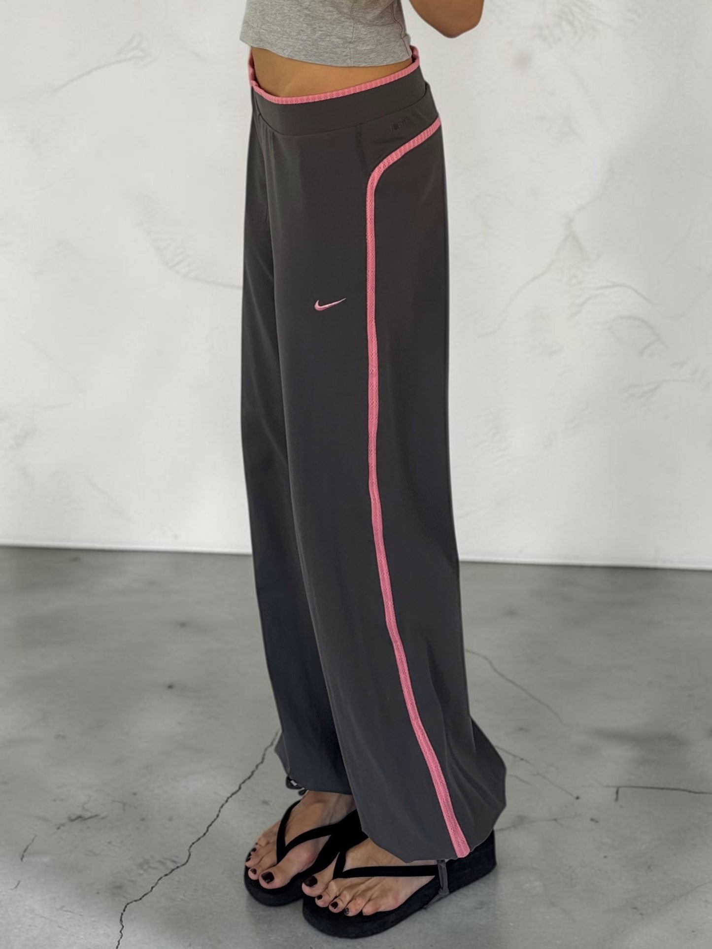 Nike Pink Pointelle Adjustable Yoga Pants