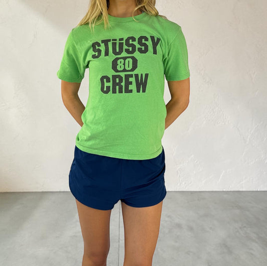 stüssy green tshirt front